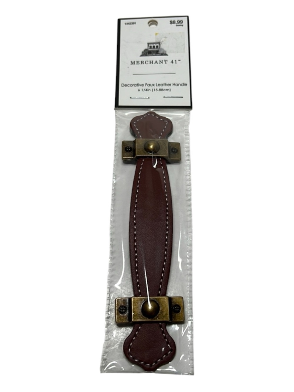 Faux leather handle